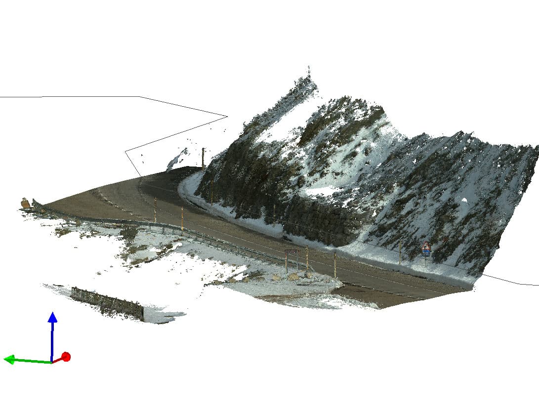 point cloud snowy road